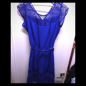 CityChic Royal blue lace midi fit and flare dress